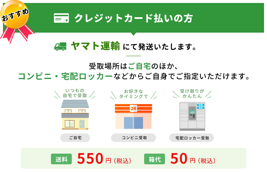 クレジットカード払いの方